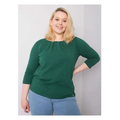 Dámská halenka plus size bavlněná JODIE tmavě zelená