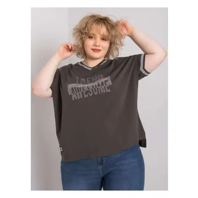 Dámská halenka plus size BILLI tmavě khaki