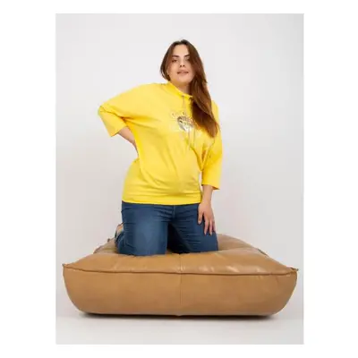 Dámská halenka plus size s 3/4 rukávy RADELLA žlutá