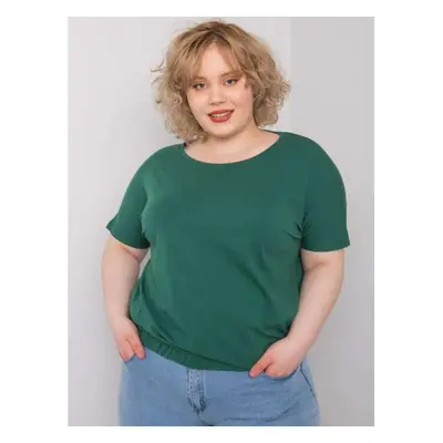 Dámská halenka se švy plus size ADDYSON tmavě zelená