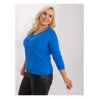 Dámská halenka plus size s nápisem DITA tmavě modrá