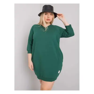 Dámské šaty Karissa bavlněné plus size tmavě zelené