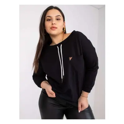 Dámská mikina krátká plus size LOUNA černá