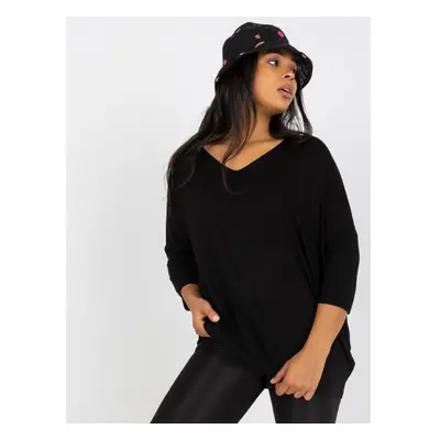 Dámská halenka plus size s 3/4 rukávy CYRIA černá