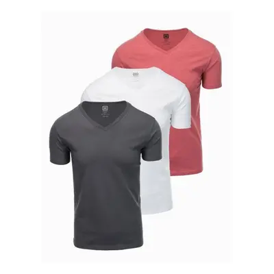 Sada bavlněných triček V-NECK 3-pack V14 Z29 mix