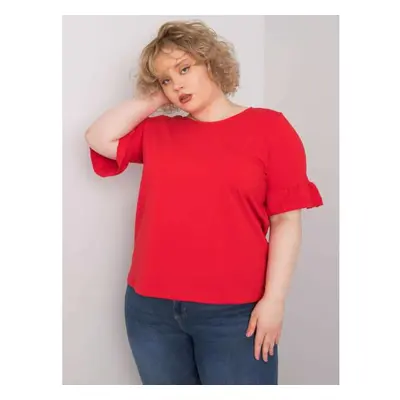 Dámská halenka plus size bavlněná YARELI červená