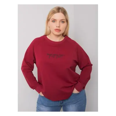 Dámská mikina plus size s nápisem MARLOW bordó