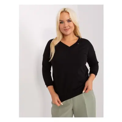 Dámská halenka plus size BASIC černá