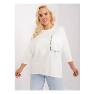 Dámská halenka plus size s kulatým výstřihem VIBRA ecru