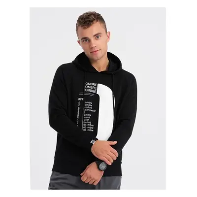 Pánská mikina HOODIE s potiskem V3 OM-SSPS-0152 černá