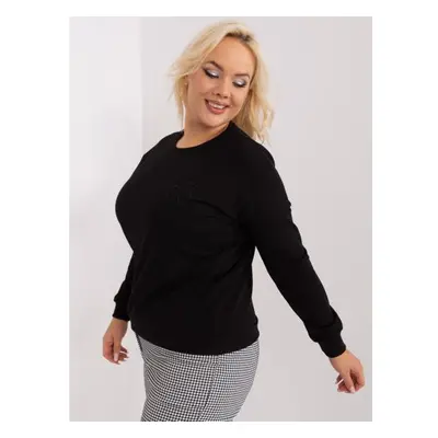 Dámská halenka plus size s dlouhými rukávy FIORA černá