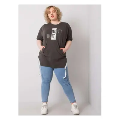 Dámská halenka plus size CLARE tmavě khaki