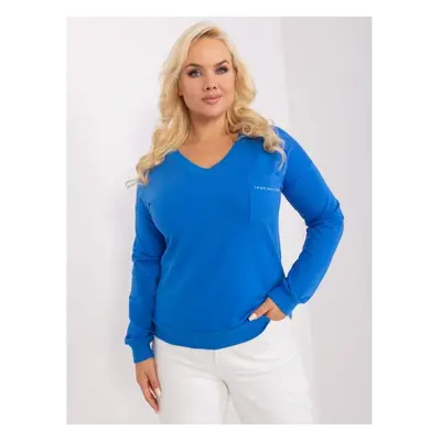 Dámská halenka plus size basic ONE tmavě modrá