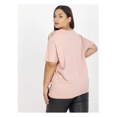 Dámská halenka plus size s potiskem SEBASTIANA světle růžová