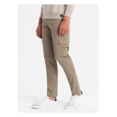 Pánské nákladní kalhoty STRAIGHT LEG s kapsami na zip khaki