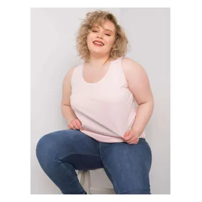 Dámský top dlouhý plus size KEYLA světle růžový