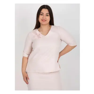 Dámská halenka ze soupravy plus size TYNA světle růžová