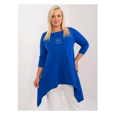 Dámská halenka plus size s oversize střihem kobaltová