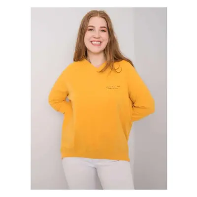 Dámská mikina plus size bavlněná NAENIA žlutá