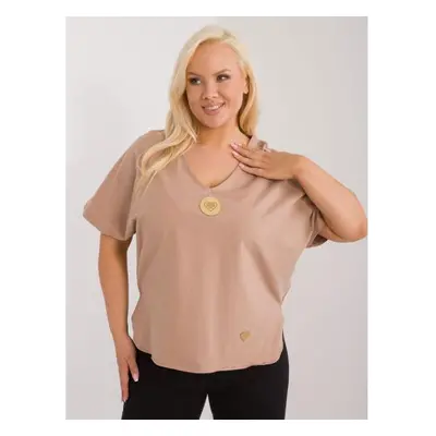 Dámská halenka plus size hnědá