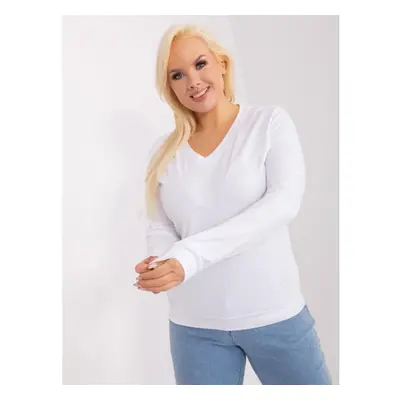 Dámská halenka s nášivkou plus size bílá