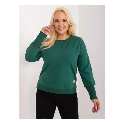 Dámská halenka plus size z bavlny tmavě zelená