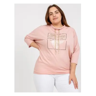 Dámská halenka z bavlny plus size CLARABEL růžová