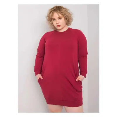 )Dámské šaty plus size ARIADNE bordó