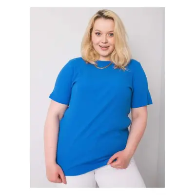 Dámská halenka plus size pruhovaná STELLAmodrá