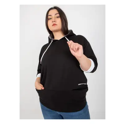 Dámská mikina s kapsami plus size ELISA černá