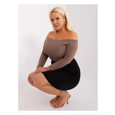 Dámská halenka plus size Blink BASIC FEEL GOOD světle hnědá