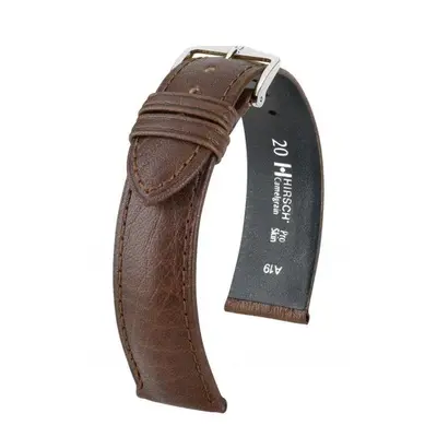 Řemínek Hirsch Camelgrain - tmavě hnědý - 19 mm - L – Standardní délka (doporučujeme) - 18 mm - 