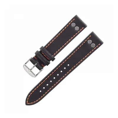 Řemínek Laco Pilot Strap - černá/ oranžová - 18 mm - L – Standardní délka (doporučujeme) - 16 mm