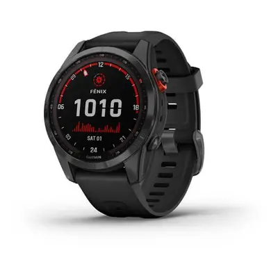 Garmin Fenix 7S Solar Gray / Black Silicone Band - 010-02539-13