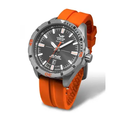 Vostok Europe Almaz Titanium Line NH35A/320H263 - Oranžový silikonový řemínek