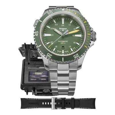 Traser P67 Diver Automatic Green Set ocel a pryž