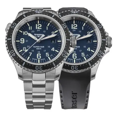 Traser P67 Diver Blue Set ocel a pryž