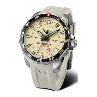 Vostok Europe N-1 Rocket Automatic GMT NH34-225A713S - Pískový-khaki silikonový řemínek