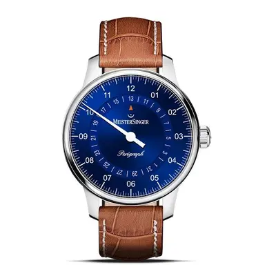 MeisterSinger Perigraph 38mm BM1108 - Kožený řemínek z hovězí kůže barvy cognac