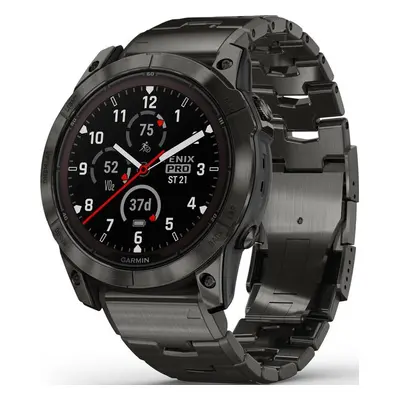 Garmin Fēnix 7X Pro Sapphire Solar Edition Carbon Gray DLC Titanium s titanovým náramkem Vented 