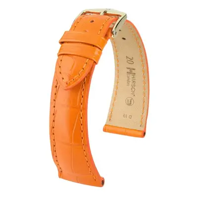 Řemínek Hirsch London Alligator - oranžový, mat - 19 mm - L – Standardní délka (doporučujeme) - 