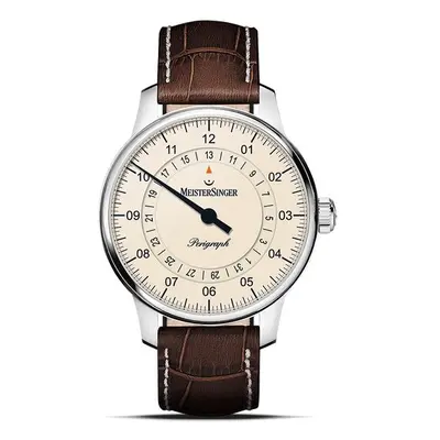 MeisterSinger Perigraph 38mm BM1103 - Kožený řemínek z hovězí kůže hnědé barvy