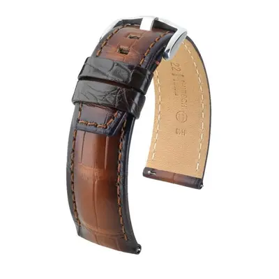 Řemínek Hirsch Tritone Alligator Vintage - zlato hnědý - 22 mm - L – Standardní délka (doporučuj