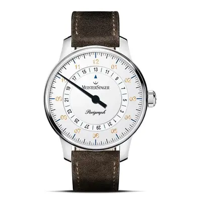 MeisterSinger Perigraph 38mm BM1101G - Semišový řemínek tmavě hnědé barvy