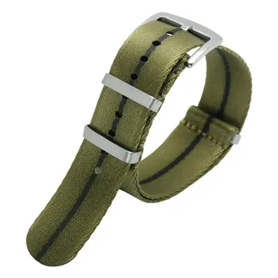 Řemínek NATO Sports khaki, černý proužek 22 mm - 22 mm