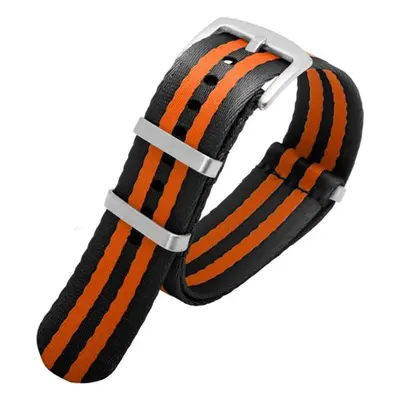 Řemínek NATO Sports proužky, černo-oranžový 22 mm - 22 mm