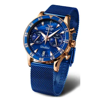 Vostok Europe Undine VK64-515B670B - Modrý ocelový mesh řemínek