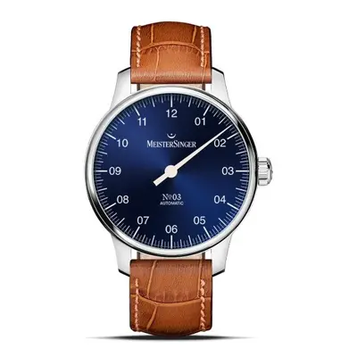 MeisterSinger N°03 38mm BM9908 - Světle hnědý kožený řemínek