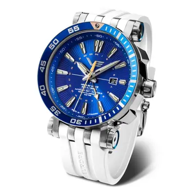 Vostok Europe Energia Rocket Automatic GMT NH34-575A716 - Bílý silikonový řemínek