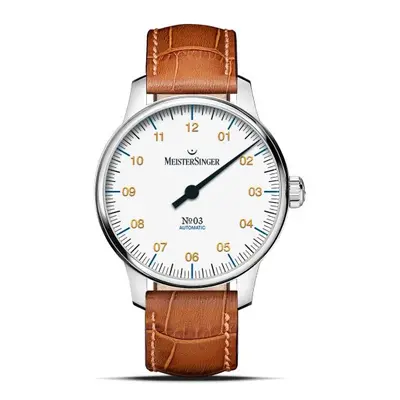 MeisterSinger N°03 38mm BM9901G - Světle hnědý kožený řemínek